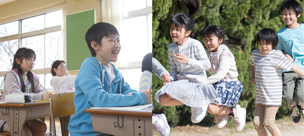 勉強する子供・遊ぶ子供