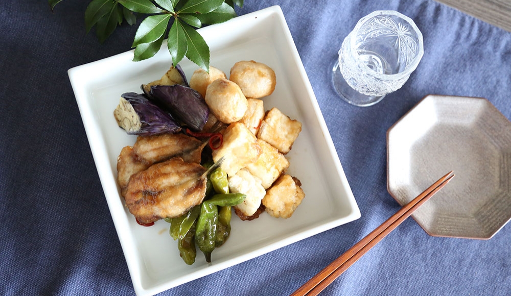 木綿豆腐と鰯の揚げ浸し〜季節野菜を添えて〜