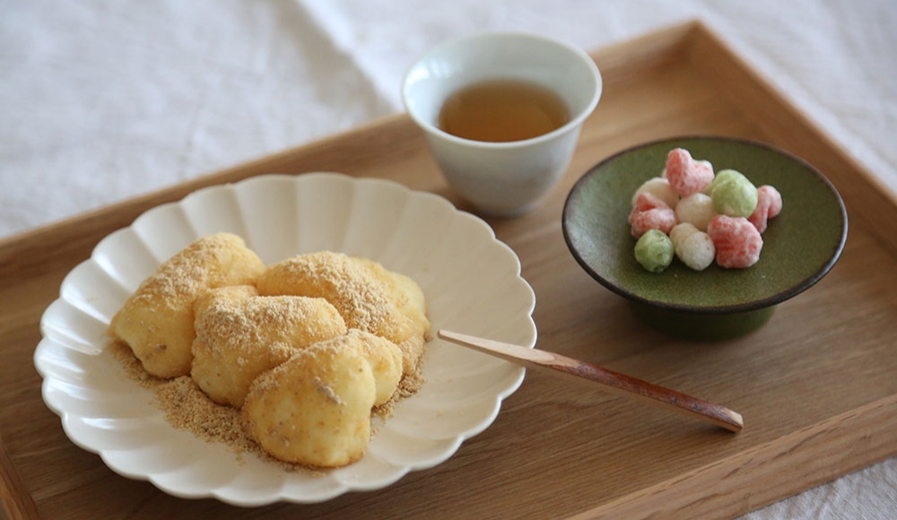 ごまときな粉のミルク餅